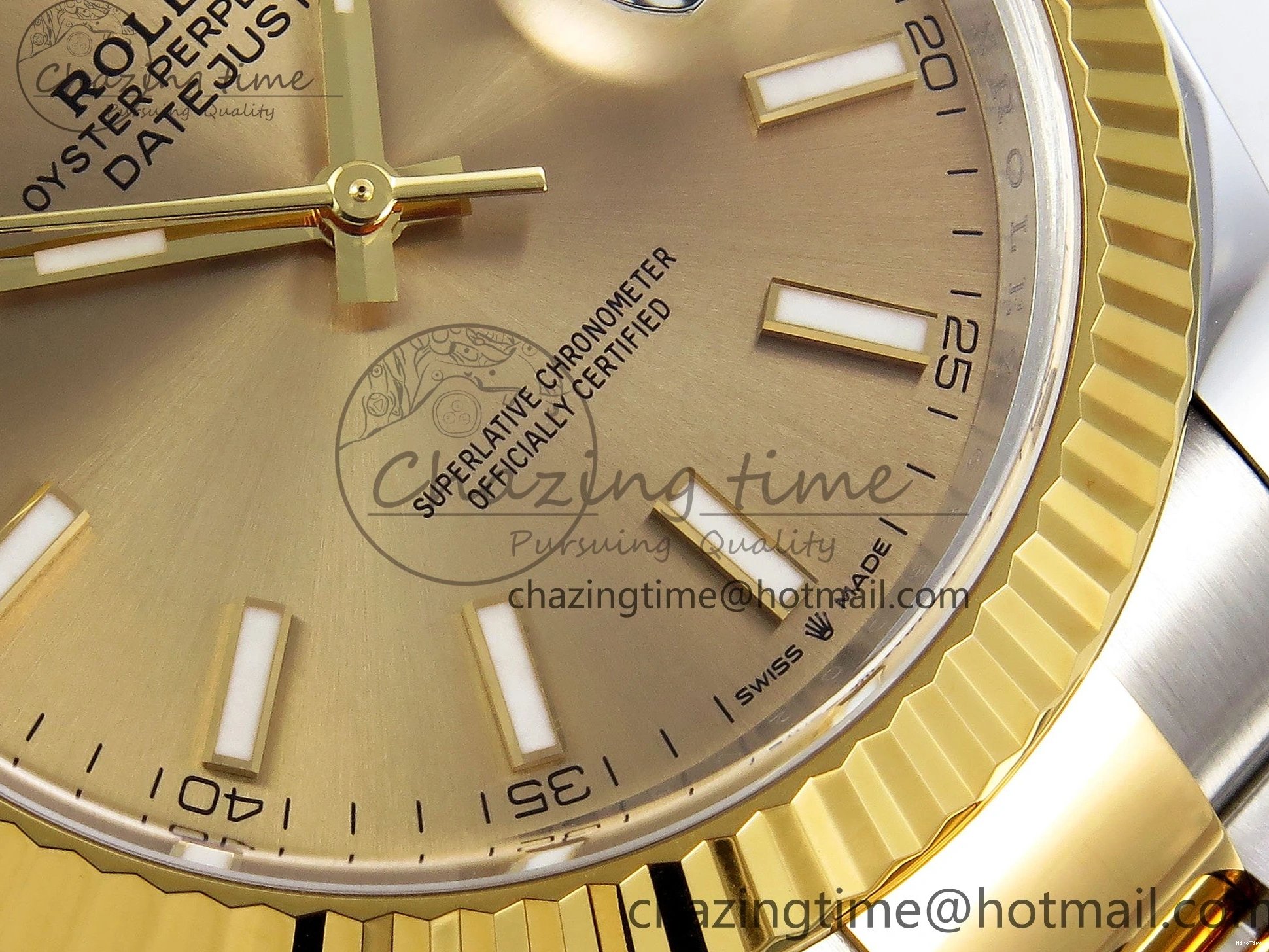 MiroTime 0201 DateJust 41 126333 Clean 1:1 Best Edition 904L Steel YG Stick Dial on SS YG Oyster Bracelet VR EasyCare 1578